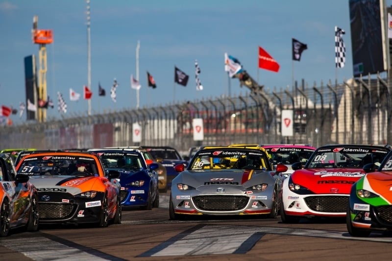 Mazda MX-5 Cup Race Cars on Track