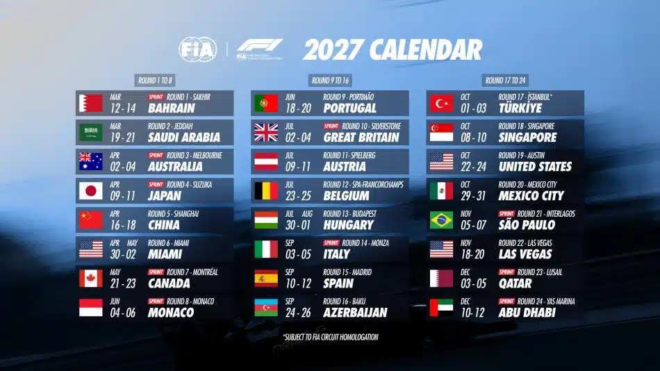 Home 13 Formula 1 2027 Calendar